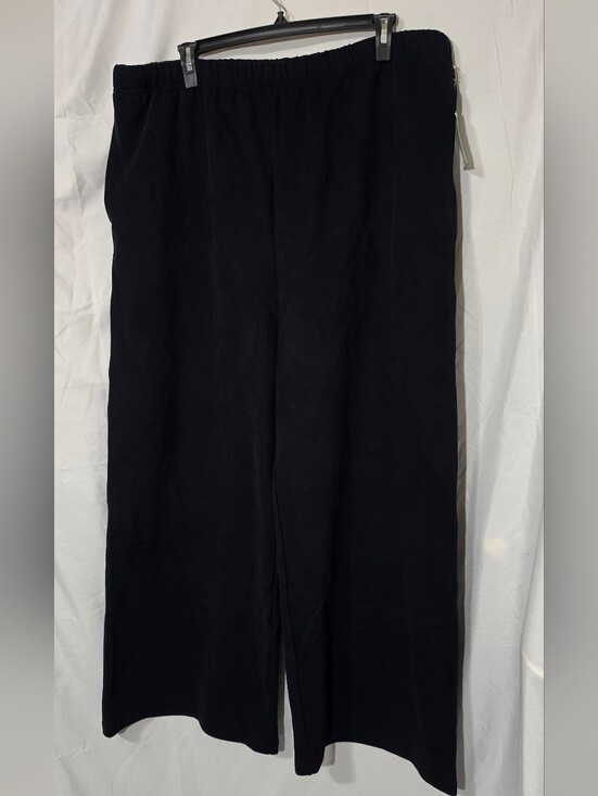 Good American Pants - Good American Black Wide-Leg Track Pants